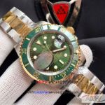 Fake Rolex 2 Tone Submariner Green Face Watch 42mm For Sale 